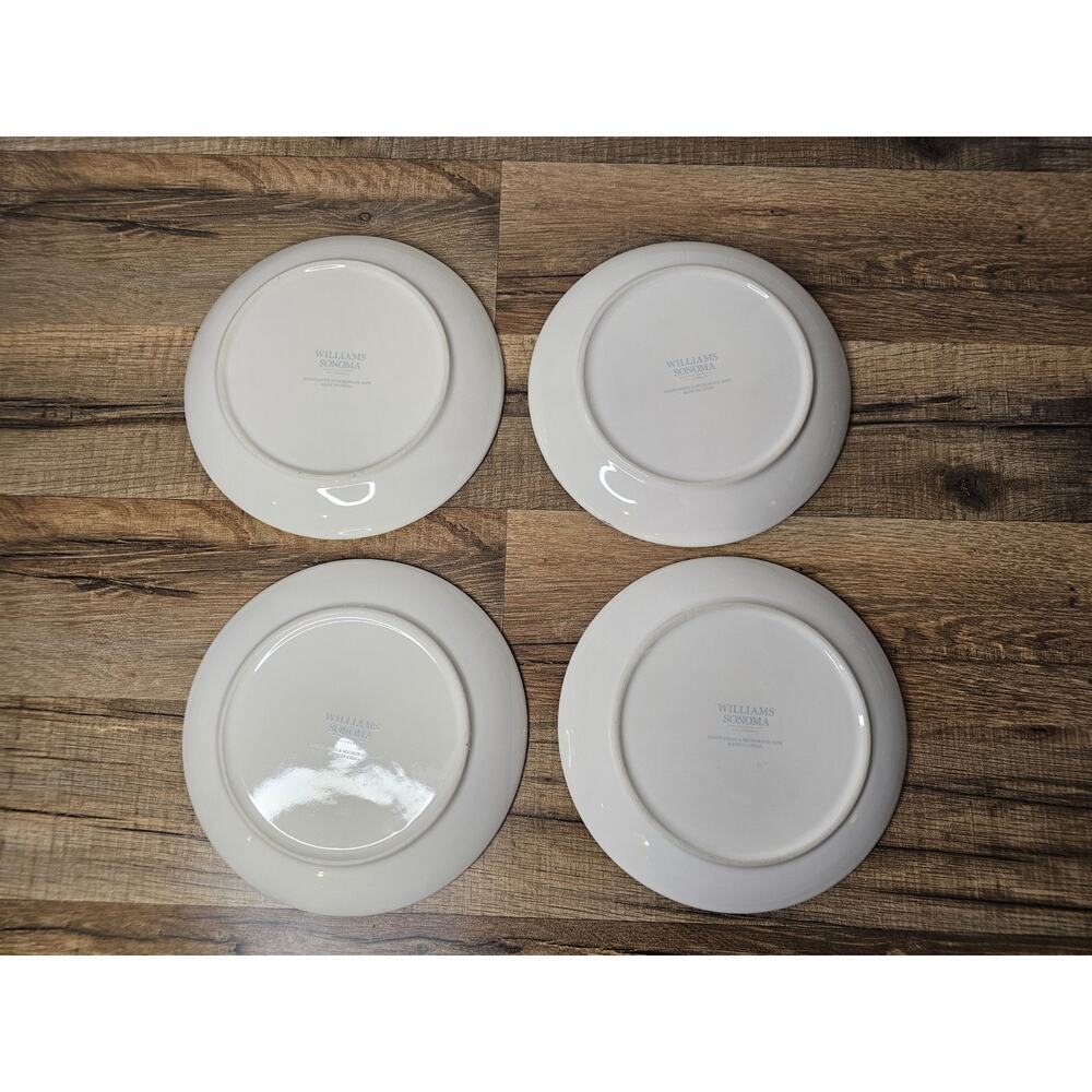 Williams Sonoma Blue Damask Easter Bunny Rabbit Salad Dessert Plates Set Of 4 - Picture 8 of 8